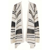 Soft Stripes Cardigan Sweater in Charcoal Stripe